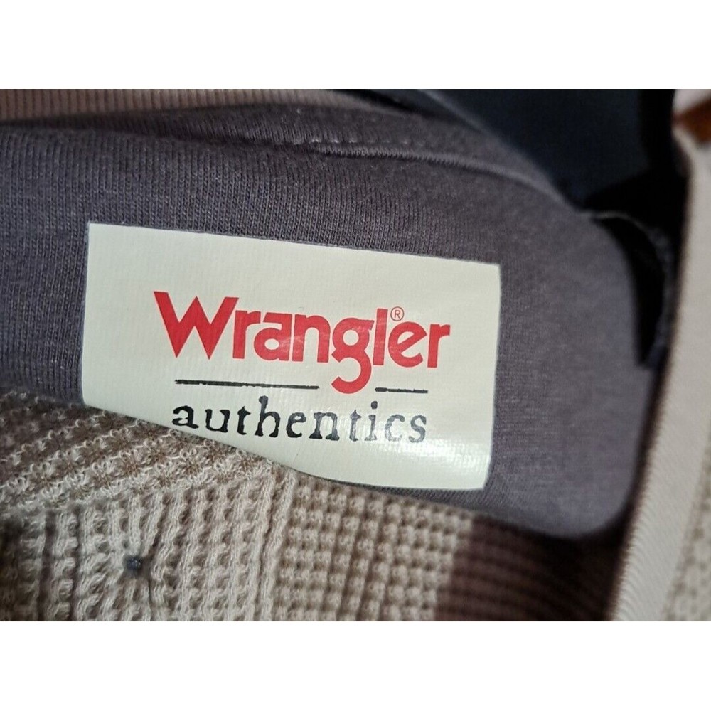 Wrangler Authentics Men's 2XL Long Sleeve Waffle Knit  Henley Shirt Pumice Stone - Picture 2 of 7